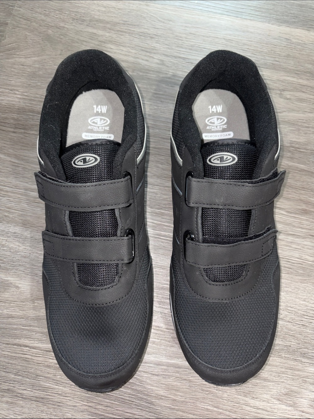 Athletic Works Black Men's Velcro Athletic Sneakers